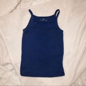 Faded Glory Lace Trim Navy Blue Tank Top